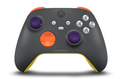 Xbox Wireless Controller - Body: Storm Grey, D-Pads: Zest Orange, Thumbsticks: Astral Purple