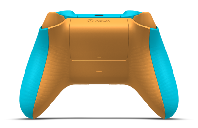 Xbox Wireless Controller - Framsida: Dragonfly Blue, Styrknappar: Askgrå (metallic), Styrspakar: Apelsinzest