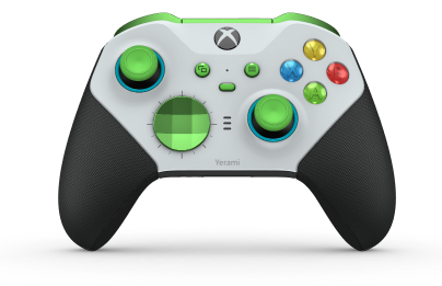 Xbox Elite Wireless Controller Series 2 - Core - Body: Robot White + Rubberized Grips, D-pad: Facet, Velocity Green (Metal), Back: Carbon Black + Rubberized Grips