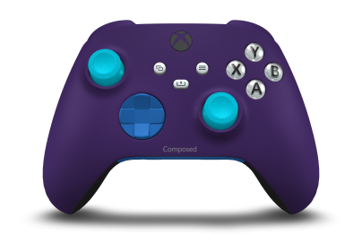 Xbox Wireless Controller - Body: Astral Purple, D-Pads: Shock Blue, Thumbsticks: Dragonfly Blue