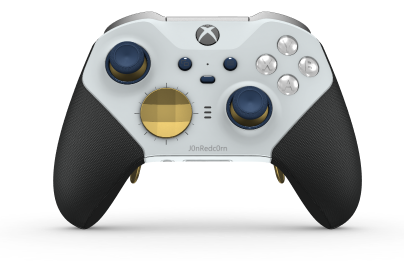 Xbox Elite Wireless Controller Series 2 - Core - Corpo: Branco Robot + Pegas em Borracha, Botão Direcional: Faceta, Dourado Mate (Metal), Traseira: Branco Robot + Pegas em Borracha