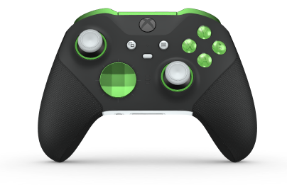 Xbox Elite Wireless Controller Series 2 – Core - Body: Carbon Black + Rubberized Grips, D-pad: Facet, Velocity Green (Metal), Back: Robot White + Rubberized Grips