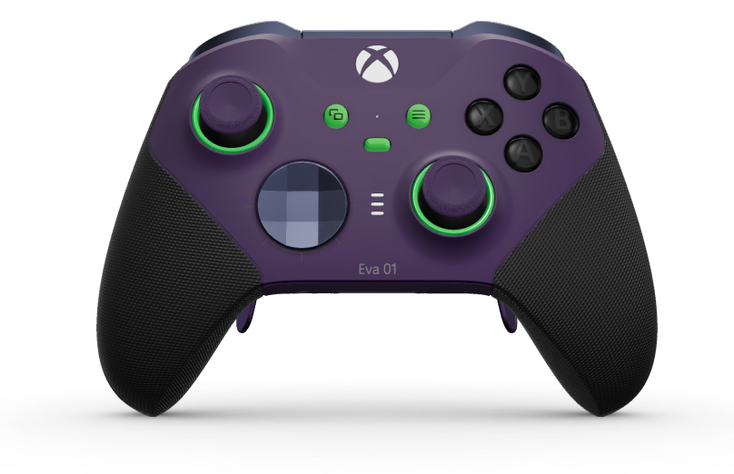 Xbox Elite Wireless Controller Series 2 – Core - Behuizing voorzijde: Astralpaars + rubberen handvatten, D-pad: Gefacetteerd, middernachtblauw (metaal), Behuizing achterzijde: Astralpaars + rubberen handvatten