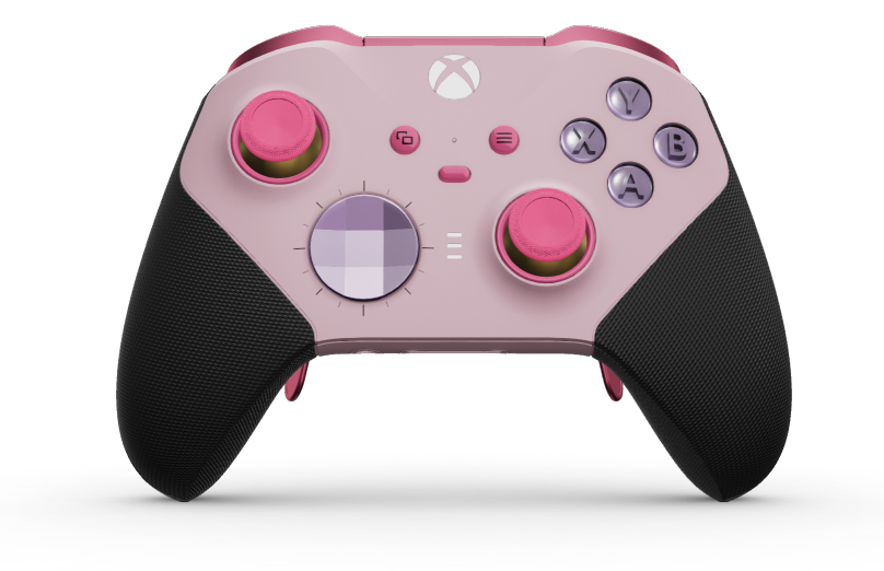 Xbox Elite draadloze controller Series 2 - Core - Body: Soft Pink + Rubberized Grips, D-pad: Facet, Soft Purple (Metal), Back: Soft Pink + Rubberized Grips