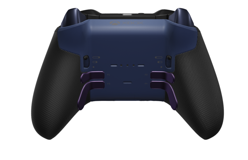 Xbox Elite Wireless Controller Series 2 - Core - Hoveddel: Midnatsblå + gummigreb, D-blok: Facetteret, lilla (Metal), Bagside: Midnatsblå + gummigreb