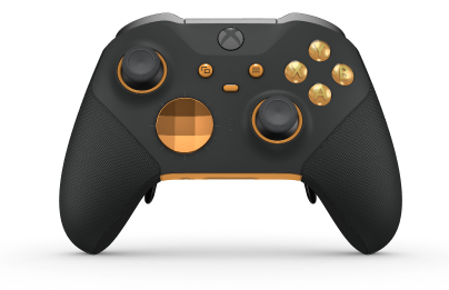 Xbox Elite ワイヤレスコントローラー シリーズ 2 - Core - Body: Carbon Black + Rubberised Grips, D-pad: Facet, Soft Orange (Metal), Back: Soft Orange + Rubberised Grips