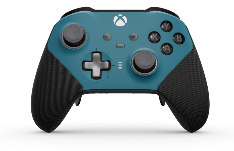 Xbox Elite Wireless Controller Series 2 - Core - Body: Mineral Blue + Rubberised Grips, D-pad: Cross, Storm Grey (Metal), Back: Storm Gray + Rubberised Grips