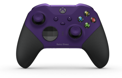 Xbox Elite Wireless Controller Series 2 - Core - Behuizing voorzijde: Astralpaars + rubberen handvatten, D-pad: Facet, Carbon Black (Metal), Behuizing achterzijde: Astralpaars + rubberen handvatten
