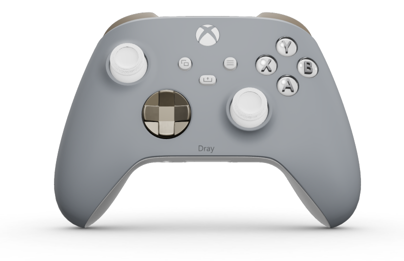 Xbox Wireless Controller - Hoveddel: Askegrå, D-blokke: Ørkenbrun (metallisk), Thumbsticks: Robothvid