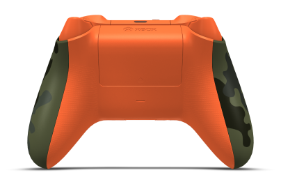 Xbox draadloze controller - Corpo: Camuflagem de floresta, Botões Direcionais: Verde Noturno, Manípulos Analógicos: Laranja Vibrante