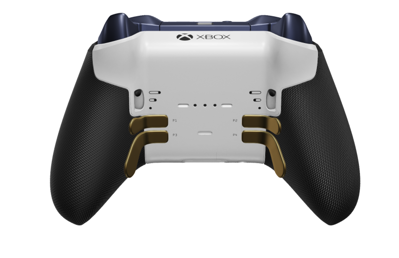 Controller Wireless Elite per Xbox Series 2 - Nucleo - Behuizing voorzijde: Robotwit + rubberen handvatten, D-pad: Gefacetteerd, heldengoud (metaal), Behuizing achterzijde: Robotwit + rubberen handvatten