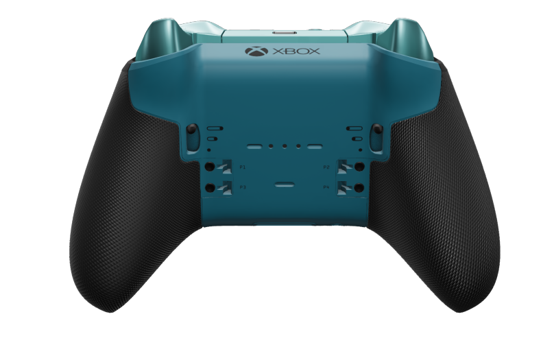 Xbox Elite Wireless Controller Series 2 - Core - Corps: Mineral Blue + poignées caoutchoutées, BMD: À facettes, Glacier Blue (métal), Arrière: Mineral Blue + poignées caoutchoutées