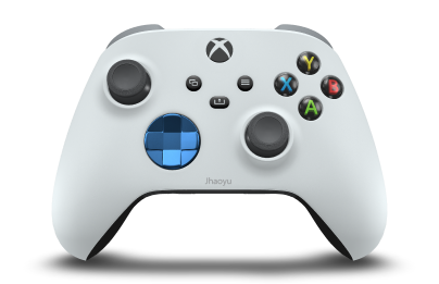 Xbox Wireless Controller - Framsida: Robotvit, Styrknappar: Fotonblå (metallic), Styrspakar: Storm Grey