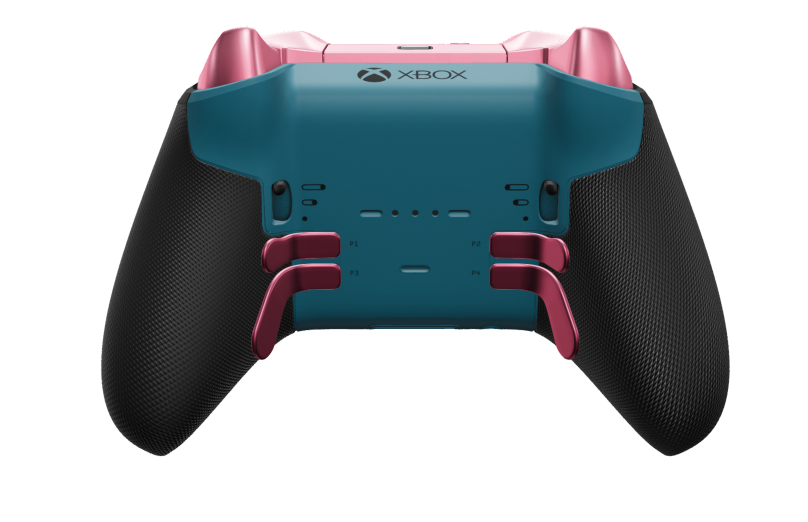 Xbox Elite Wireless Controller Series 2 - Core - Body: Mineral Blue + Rubberised Grips, D-pad: Facet, Deep Pink (Metal), Back: Mineral Blue + Rubberised Grips