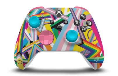 Xbox Wireless Controller - Body: Pride, D-Pads: Deep Pink, Thumbsticks: Dragonfly Blue