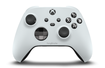 Xbox Wireless Controller - Corpo: Branco Robot, Botões Direcionais: Preto Carbono (Metálico), Manípulos Analógicos: Preto Carbono