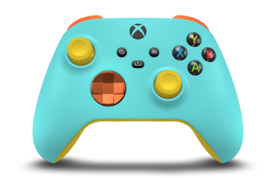 Xbox Wireless Controller - Hoofdtekst: Gletsjerblauw, D-Pads: Zest-oranje (metallic), Duimsticks: Lighting Yellow