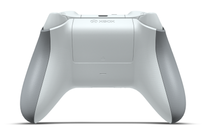 Controller with Ash Grey body, Robot White D-pad, and Ash Grey thumbsticks - back view