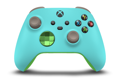 Xbox Wireless Controller - Body: Glacier Blue, D-Pads: Velocity Green (Metallic), Thumbsticks: Desert Tan