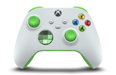 Xbox Wireless Controller - Body: Robot White, D-Pads: Soft Green (Metallic), Thumbsticks: Velocity Green