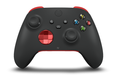 Xbox Wireless Controller - Corpo: Preto Carbono, Botões Direcionais: Vermelho Forte (Metálico), Manípulos Analógicos: Preto Carbono