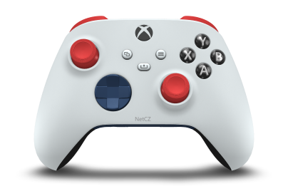 Bezdrátový ovladač pro Xbox - Body: Robot White, D-Pads: Midnight Blue, Thumbsticks: Pulse Red