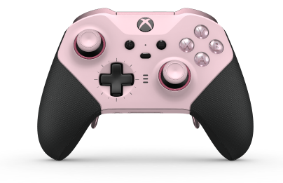 Xbox Elite ワイヤレスコントローラー シリーズ 2 - Core - Corps: Soft Pink + Rubberized Grips, BMD: Plus, Carbon Black (métal), Arrière: Soft Pink + Rubberized Grips