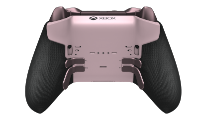 Xbox Elite ワイヤレスコントローラー シリーズ 2 - Core - Corps: Soft Pink + Rubberized Grips, BMD: Plus, Carbon Black (métal), Arrière: Soft Pink + Rubberized Grips