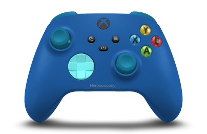 Xbox Wireless Controller - Hoofdtekst: Shock Blue, D-Pads: Gletsjerblauw, Duimsticks: Mineraalblauw