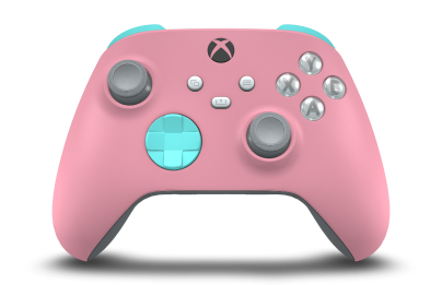 Xbox Wireless Controller - 機身: 復古粉紅, 方向鍵: 冰河藍, 搖桿: 蒼白灰