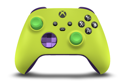 Xbox 무선 컨트롤러 - Corps: Electric Volt, BMD: Astral Purple (métallique), Joysticks: Velocity Green