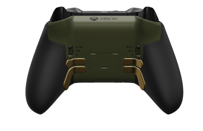 Xbox Elite Wireless Controller Series 2 - Core - Corpo: Verde Noturno + Pegas em Borracha, Botão Direcional: Facetado, Hero Gold (Metal), Traseira: Verde Noturno + Pegas em Borracha