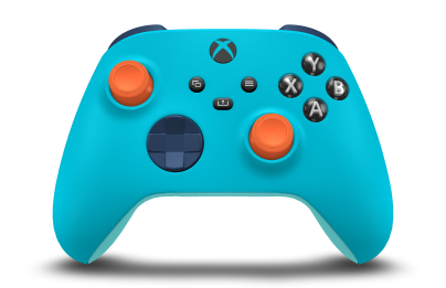 Xbox Wireless Controller - Corpo: Azul Libélula, Botões Direcionais: Azul Noturno, Manípulos Analógicos: Laranja Vibrante