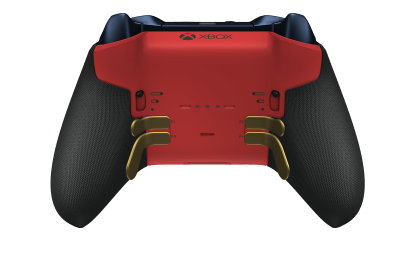 Xbox Elite Wireless Controller Series 2 - Core - Corps: Pulse Red + Rubberized Grips, BMD: Facette, Gold Matte (métal), Arrière: Pulse Red + Rubberized Grips