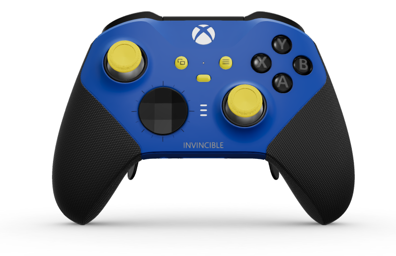 Xbox Elite Wireless Controller Series 2 - Core - Hoveddel: Stødblå + gummigreb, D-blok: Facetteret, kulsort (metal), Bagside: Stødblå + gummigreb