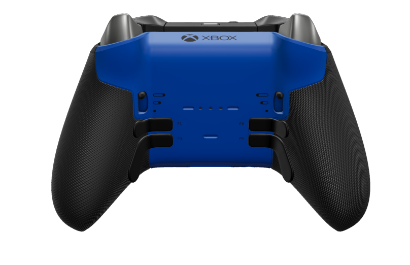 Xbox Elite Wireless Controller Series 2 - Core - Hoveddel: Stødblå + gummigreb, D-blok: Facetteret, kulsort (metal), Bagside: Stødblå + gummigreb
