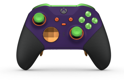 Xbox Elite Wireless Controller Series 2 – Core - Text: Astral Purple + Rubberized Grips, D-Pad: Facetten, Soft Orange (Metall), Zurück: Astral Purple + Rubberized Grips