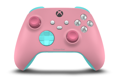 Xbox 무선 컨트롤러 - Body: Retro Pink, D-Pads: Glacier Blue, Thumbsticks: Deep Pink