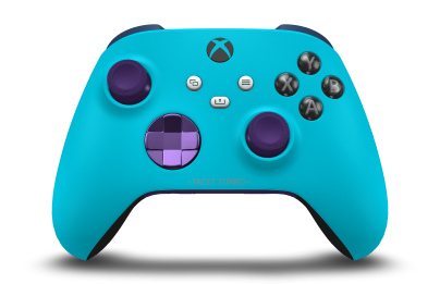 Xbox Wireless Controller - Body: Dragonfly Blue, D-Pads: Astral Purple (Metallic), Thumbsticks: Astral Purple