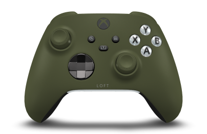 Controller with Nocturnal Green body, Carbon Black (Metallic) D-pad, and Nocturnal Green thumbsticks - front view
