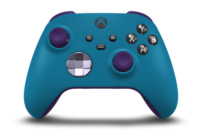 Manette sans fil Xbox - Corpo: Azul Mineral, Botões Direcionais: Roxo suave (Metalizado), Manípulos Analógicos: Roxo Astral