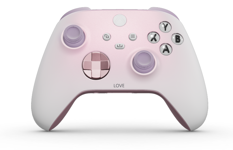 Xbox Wireless Controller - 몸체: Cosmic Shift, 방향 패드: 소프트 핑크(메탈릭), 엄지스틱: 소프트 퍼플