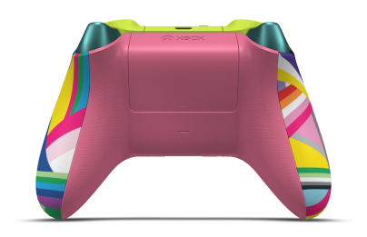 Xbox Wireless Controller - Hoofdtekst: Pride, D-Pads: Mineraalblauw (metallic), Duimsticks: Retro-roze