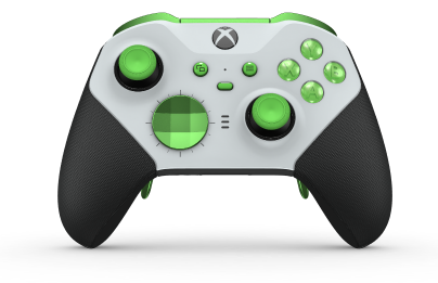 Xbox Elite Wireless Controller Series 2 - Core - Body: Robot White + Rubberised Grips, D-pad: Facet, Velocity Green (Metal), Back: Carbon Black + Rubberised Grips