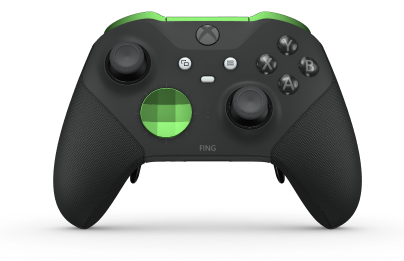 Xbox Elite Wireless Controller Series 2 - Core - Framsida: Carbon Black + gummerat grepp, Styrknapp: Facett, Velocity Green (Metall), Baksida: Carbon Black + gummerat grepp