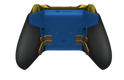 Xbox Elite Wireless Controller Series 2 - Core - Corpo: Azul Choque + Pegas em Borracha, Botão Direcional: Faceta, Dourado Mate (Metal), Traseira: Azul Choque + Pegas em Borracha