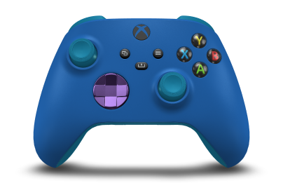 Mando inalámbrico Xbox - Corpo: Azul Choque, Botões Direcionais: Roxo Astral (Metálico), Manípulos Analógicos: Azul Mineral