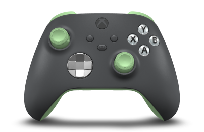 Xbox Wireless Controller - Body: Storm Grey, D-Pads: Bright Silver (Metallic), Thumbsticks: Soft Green