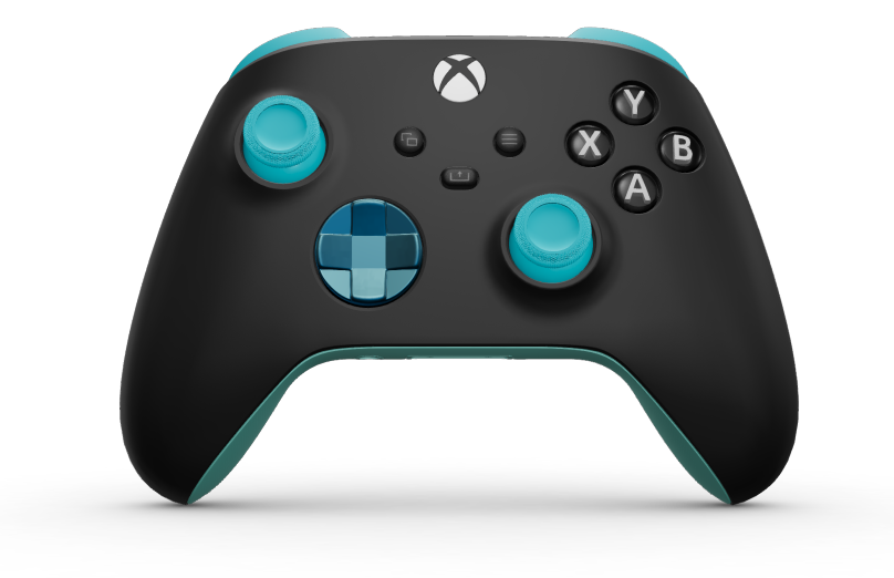 Xbox Wireless Controller - Body: Carbon Black, D-Pads: Mineral Blue (Metallic), Thumbsticks: Dragonfly Blue