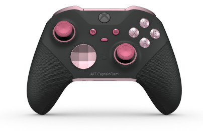 Manette sans fil Xbox Elite Series 2 - Core - Fremsida: Carbon Black + Rubberized Grips, Styrknapp: Facett, Soft Pink (Metall), Tillbaka: Soft Pink + Rubberized Grips